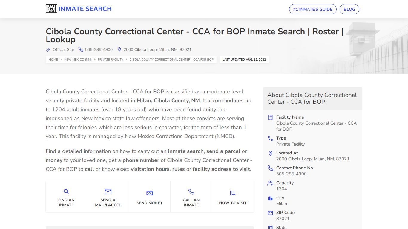 Cibola County Correctional Center - Inmate Search